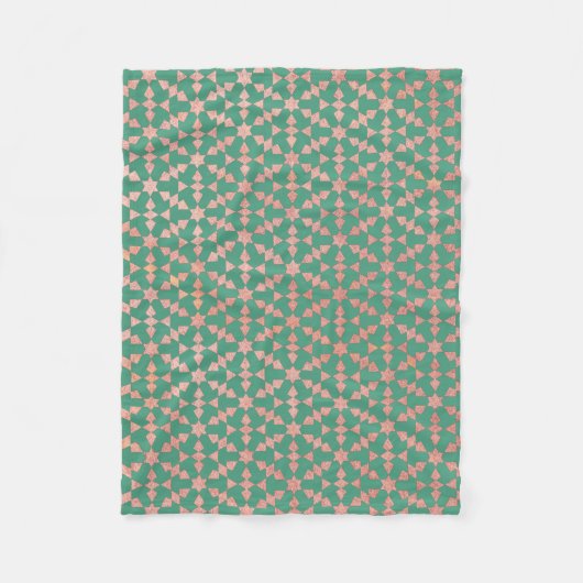 Etnische Marokkaanse geometrische mozaïekpatroon Fleece Deken (Voorkant)