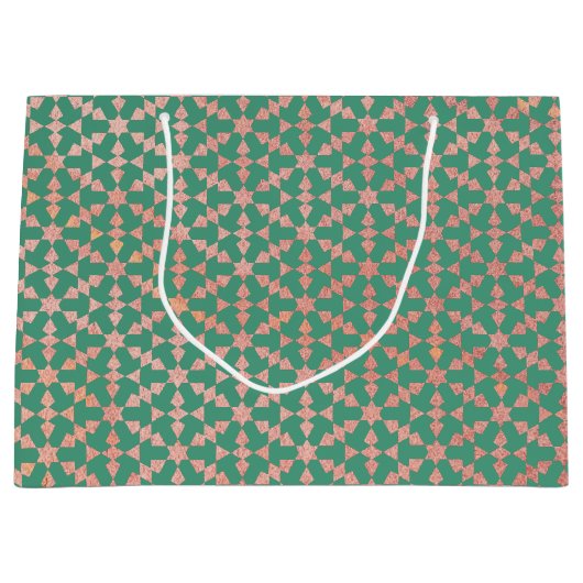 Etnische Marokkaanse geometrische mozaïekpatroon Groot Cadeauzakje (Voorkant)