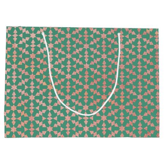 Etnische Marokkaanse geometrische mozaïekpatroon Groot Cadeauzakje (Achterkant)