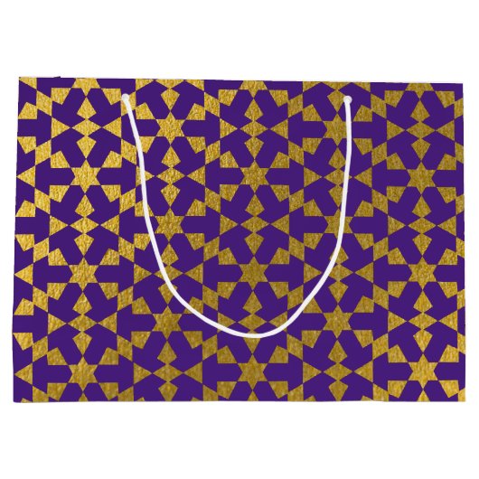 Etnische Marokkaanse geometrische mozaïekpatroon Groot Cadeauzakje (Achterkant)