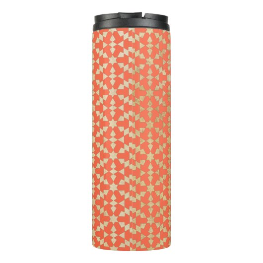 Etnische Marokkaanse geometrische mozaïekpatroon Thermosbeker (Achterkant)