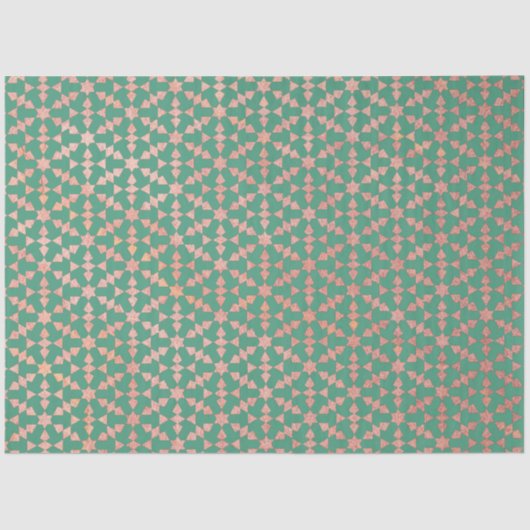 Etnische Marokkaanse geometrische mozaïekpatroon Tissuepapier (Voorkant)