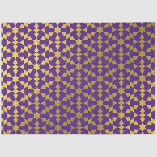 Etnische Marokkaanse geometrische mozaïekpatroon Tissuepapier (Voorkant)