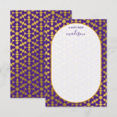 Etnische Marokkaanse Kaart voor Paarse en goudnota (Voorkant / Achterkant)