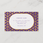 Etnische Marokkaanse Paars & Gold Professional Visitekaartje (Achterkant)