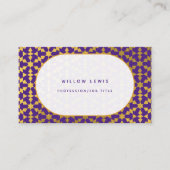 Etnische Marokkaanse Paars & Gold Professional Visitekaartje (Voorkant)