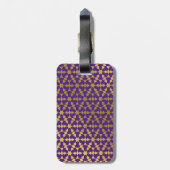 Etnische Marokkaanse Paarse en goudpatroonpatronen Bagagelabel (Achterkant verticaal)