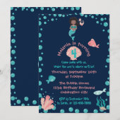 Etnische Meermin met Zeepaardje | 4e verjaardagsfe Kaart (Voorkant / Achterkant)