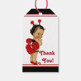 Etnische Meisje Lieveheersbeestje Baby Shower Cadeaulabel
