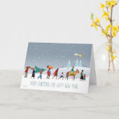 Etnische mensen die met kerst Kaart reizen (Gele Bloem)