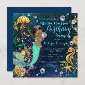 Etnische Mermaid verjaardagsfeest Kaart (Voorkant / Achterkant)