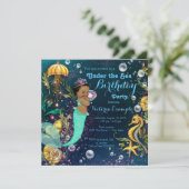 Etnische Mermaid verjaardagsfeest Kaart (Staand voorkant)