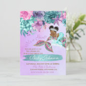 Etnische  mermaïde baby onder de zee douche kaart (Staand voorkant)