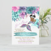 Etnische  mermaïde baby onder de zee douche kaart (Staand voorkant)