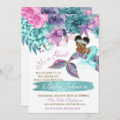 Etnische  mermaïde baby onder de zee douche kaart (Voorkant / Achterkant)