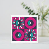 Etnische Mid Century Modern Magenta Blauwgroen Bla Kaart (Staand voorkant)