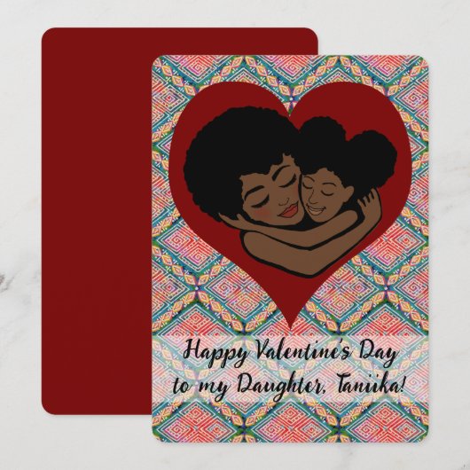 Etnische modderdoek Valentijnsdag aan dochter (Voorkant / Achterkant)