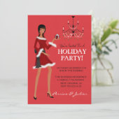 Etnische Mode Meisje Kerstglitter Vakantie Kaart (Staand voorkant)