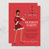 Etnische Mode Meisje Kerstglitter Vakantie Kaart (Voorkant / Achterkant)