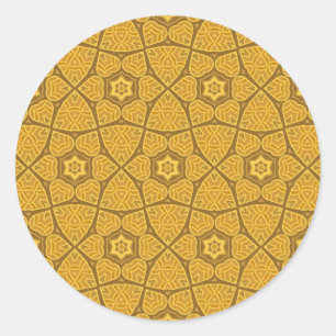 Etnische moderne geometrische patronen ronde sticker