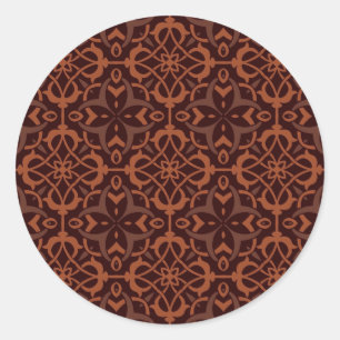 Etnische moderne geometrische patronen ronde sticker