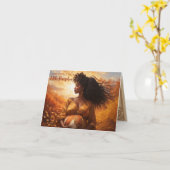 Etnische moeder | Dankbare kleine pompoen herfst Kaart (Gele Bloem)