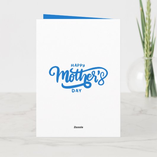 Etnische Moeder & Zoon Blauw/Geel Gelukkige Moeder Kaart (Achterkant)