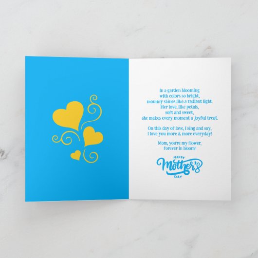 Etnische Moeder & Zoon Blauw/Geel Gelukkige Moeder Kaart (Binnen)