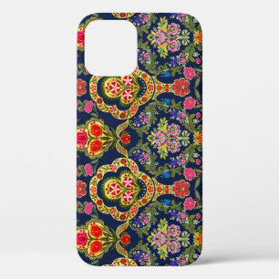 Etnische Mogal Bloemen: Blauw naadloos patroon Case-Mate iPhone Case