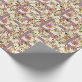 Etnische Mogal Floral Paisley Cadeaupapier (Hoek)