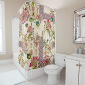 Etnische Mogal Floral Paisley Douchegordijn (In situ)