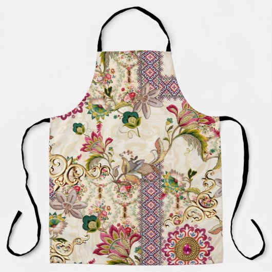 Etnische Mogal Floral Paisley Schort (Voorkant)