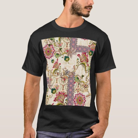 Etnische Mogal Floral Paisley T-shirt (Voorkant)