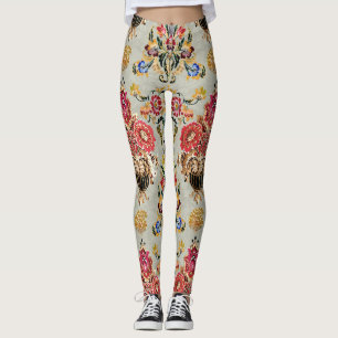 Etnische Mogols Bloemen: . Leggings