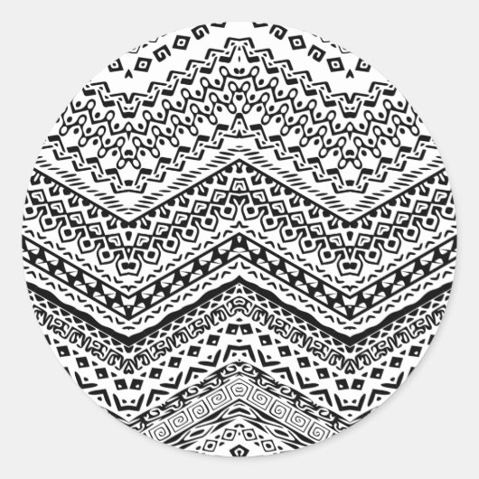 Etnische Motifs 2 Ronde Sticker (Voorkant)