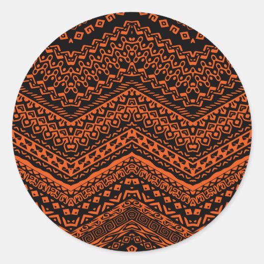 Etnische Motifs 4 Ronde Sticker (Voorkant)