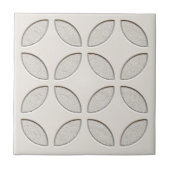 Etnische mozaïekkunst van de kant-en-wit Ivory Gra Tegeltje (Voorkant)