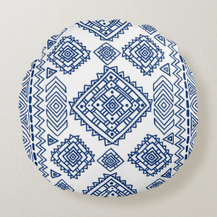 Etnische naadloze geometrische patronen rond kussen