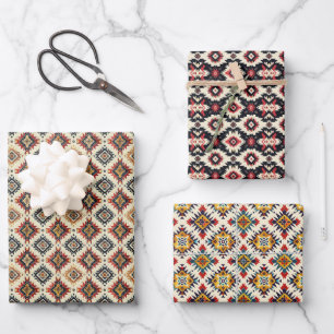 Etnische Navajo Tribal Geometrische Naadloze Patro Inpakpapier Vel