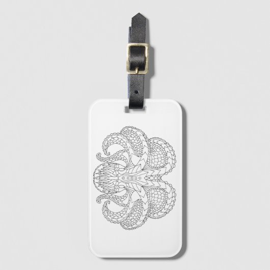 Etnische Octopus Bagagelabel (Voorkant (verticaal))