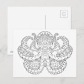 Etnische Octopus Briefkaart (Voorkant / Achterkant)