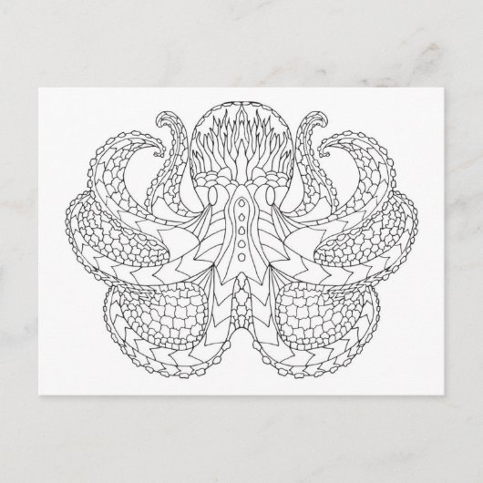 Etnische Octopus Briefkaart (Voorkant)