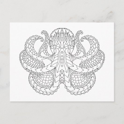 Etnische Octopus Briefkaart (Voorkant)