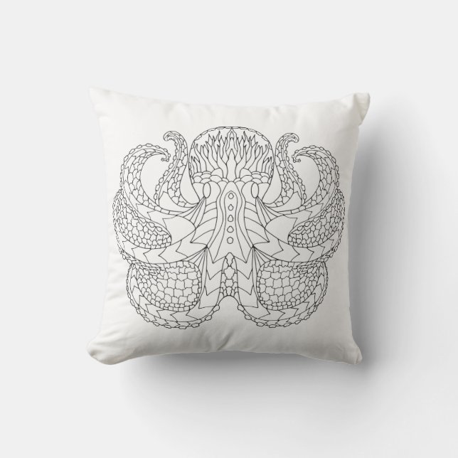 Etnische Octopus Kussen (Voorkant)