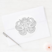 Etnische Octopus Ronde Sticker (Envelop)