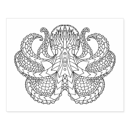 Etnische Octopus Rubberstempel (Afrduk)
