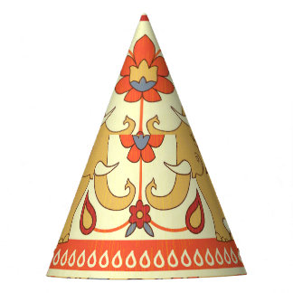 Etnische olifanten, bloemen, naadloos patroon. feesthoedjes