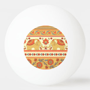 Etnische olifanten, bloemen, naadloos patroon. pingpongbal
