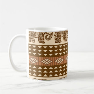 Etnische olifanten geometrisch  patroon koffiemok