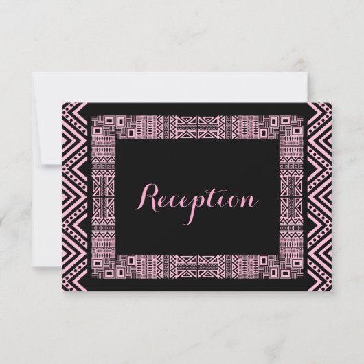 Etnische ontwerp trouwreceptie kaarten #3 (Voorkant)